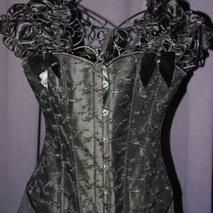 Vintage Black lace-up corset